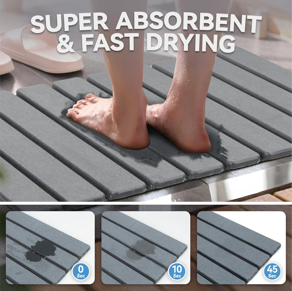 Natural Stone Bath Mat, Non Slip Quick Dry for Bathroom & Kitchen