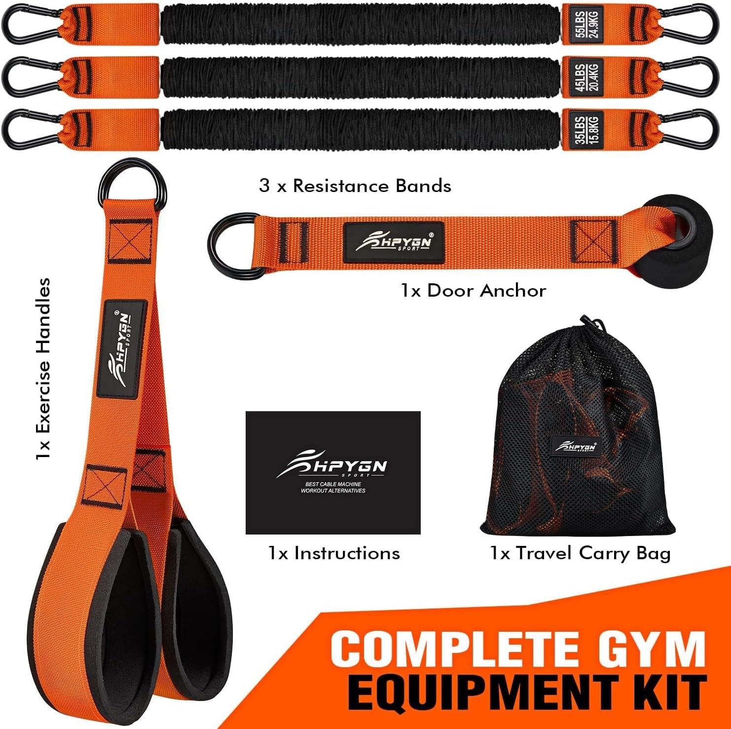 Resistance Bands Training for Arms, Biceps, Triceps, Back, Abs, Shoulders, Exercise Bands with Handles, Door Anchor, Heavy Duty Home Gym Workout Equipment for Face Pulls, Tricep Pushdowns