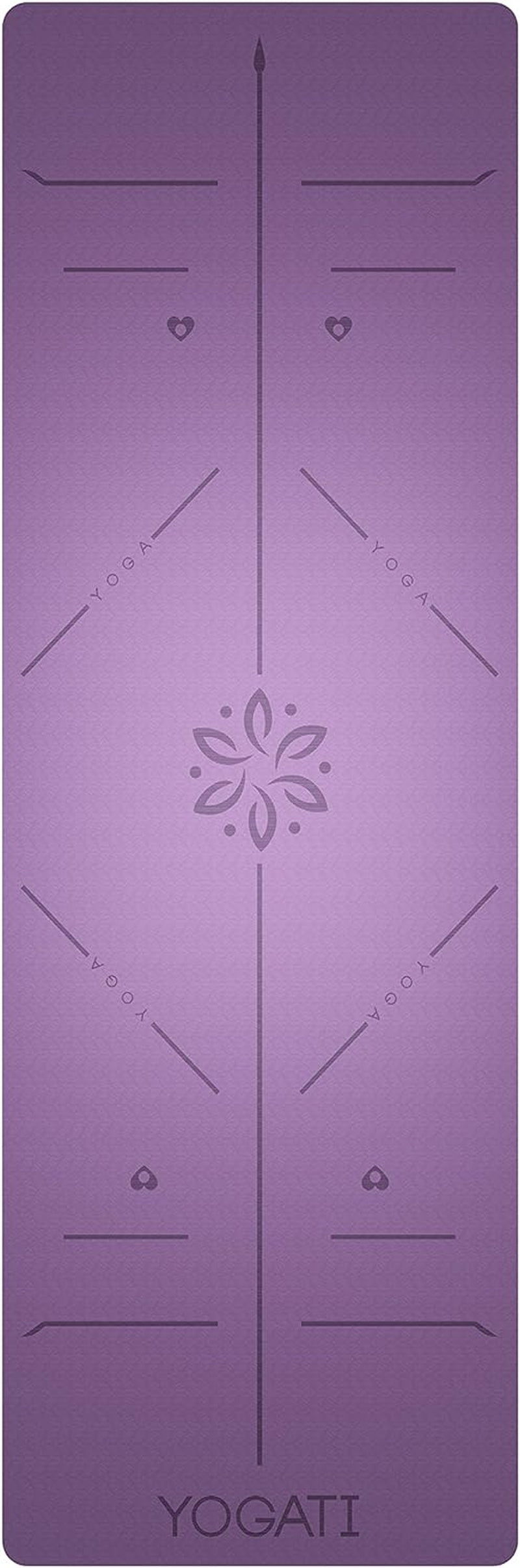 Yoga Mat with Alignment Lines. Yoga Mats with Carry Strap Perfect for Pilates and Fitness Workout, Eco Friendly Non Slip Thick Yoga Mats for Women and Men - Yoga Matt.