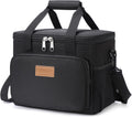 Lunch Bag 9L 12 Can Insulated Lunch Box Soft Cooler Cooling Tote for Adult Men Women, Black