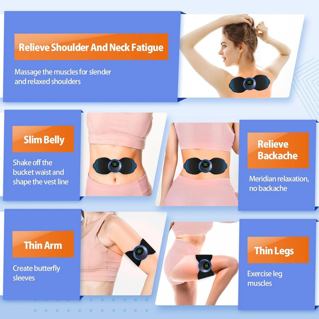 Wirelss TENS Machine for Pain Relief, Nerve Muscle Stimulator for Pain Management with 8 Modes,19 Levels, Mini Neck Massager,Rechargeable TENS Unit for Back,Neck,Shoulder,Knee,Body