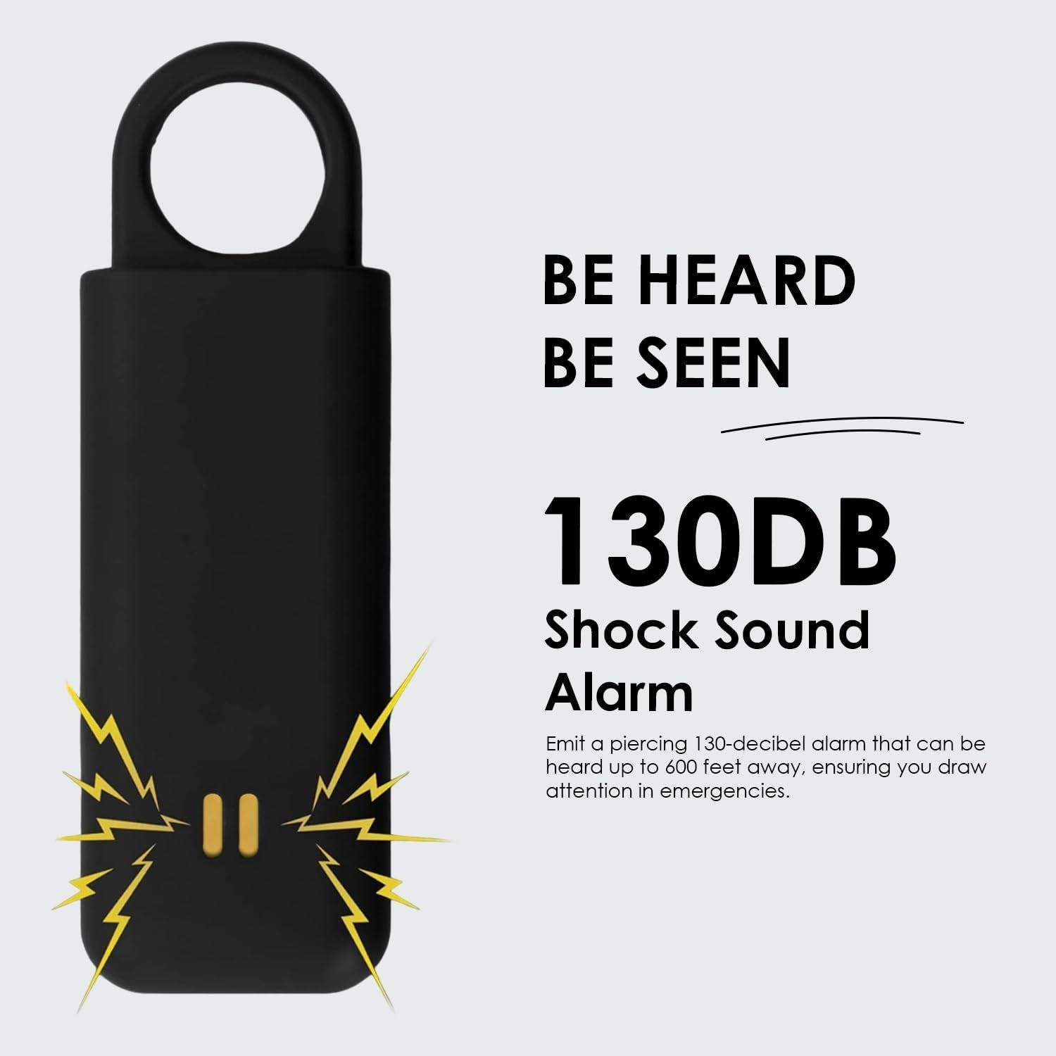 Personal Alarm  Personal Safety Alarm with LOUD 125Db Siren and 200-Lumen Strobing LED Light - Self Defence Rope Alarm Keyring Keychain for Women, Men, Elderly & Dog Walkers