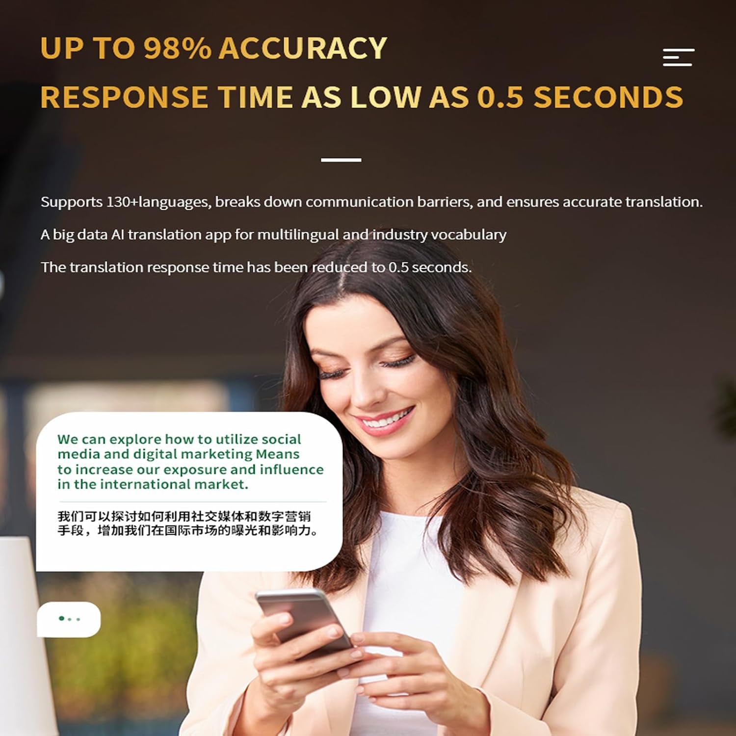 Open Ear AI Language Translation Headphones Real-Time Translator over Ear Earbuds Translating Hook Earphones ENC Noise Cancelling Bluetooth 5.4 Translate Ear Buds with Ear Hooks for Business Travel