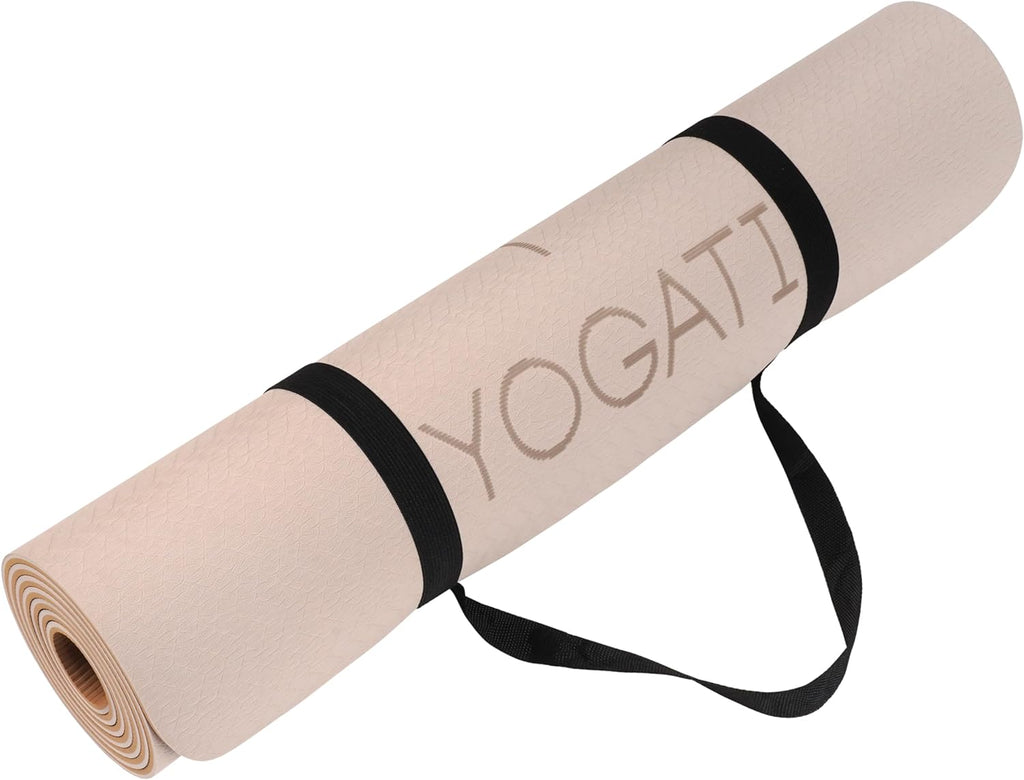 Yoga Mat with Alignment Lines. Yoga Mats with Carry Strap Perfect for Pilates and Fitness Workout, Eco Friendly Non Slip Thick Yoga Mats for Women and Men - Yoga Matt.