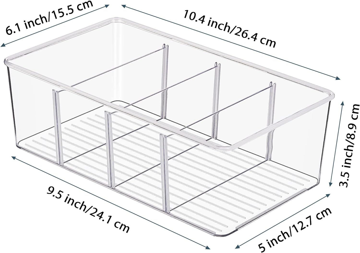 Food Storage Organizer Bins, Clear Plastic Bins for Pantry 4 Pack