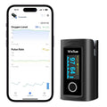 Bluetooth Pulse Oximeter Approved UK Built-In Offline Storage, Oxygen Monitor Finger Adults for Heart Rate Blood Oxygen Saturation Includes Carrycase and Lanyard, Free APP