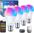 AI B22 Smart Bulb, 8.5W 806Lm, Tunable White Wifi Bulbs, 4 Packs