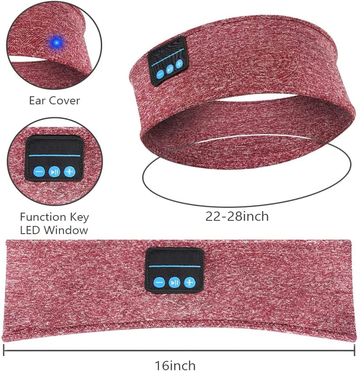 Sleep Headphones V5.0 Wireless Bluetooth Snoozeband Built-In HD Speakers