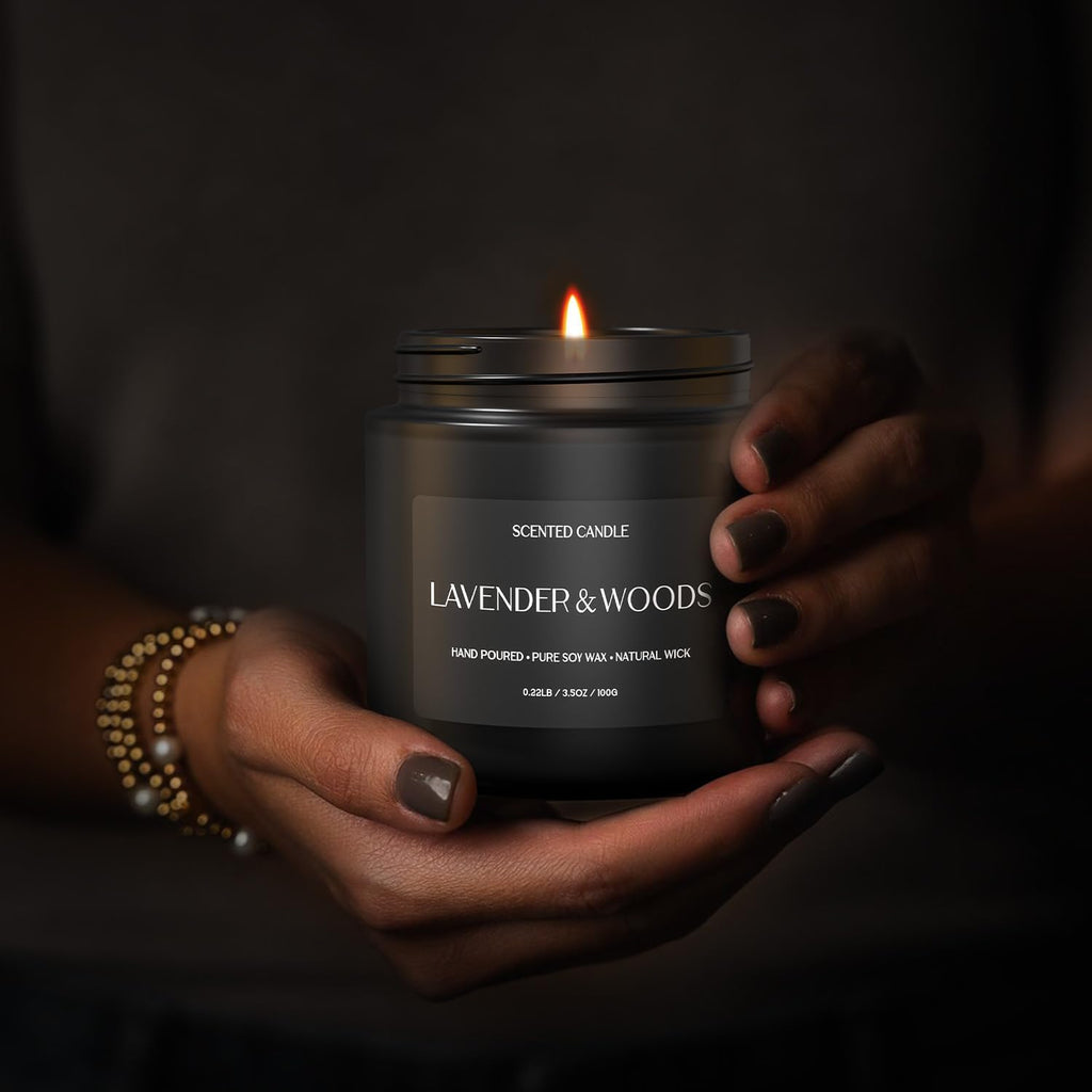 Scented Candles for Men, Soy Candles for Home Scented, Candle Gifts for Men, 4 Pack Aromatherapy Candle Gift Set for Relaxing, Stress Relief & Home Decor
