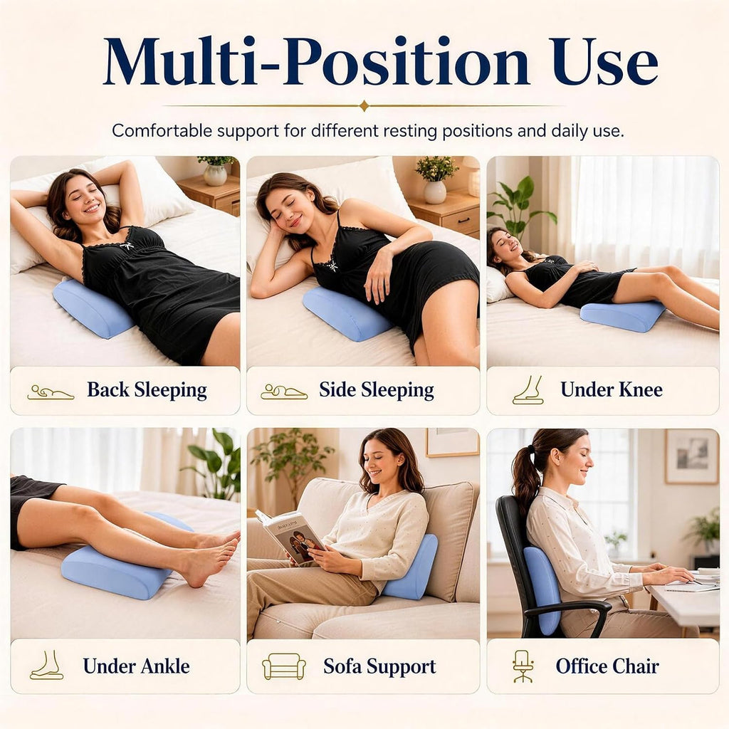 Lumbar Support Pillow for Bed Relief Back Pain: Lower Back Pillow for Sleeping - Memory Foam Waist Pillow - Back Pillow for Side, Back&Stomach Sleepers - Bed Rest Pillow for Car, Sofa