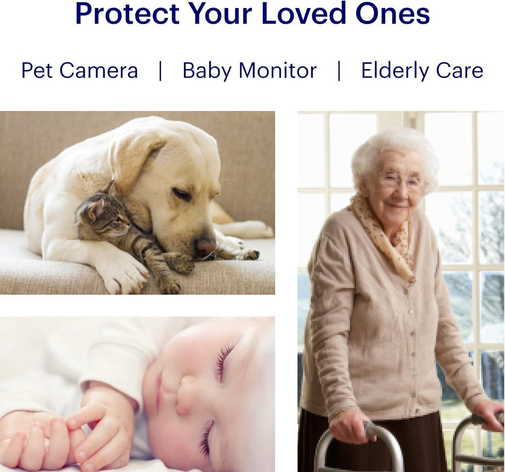 Pro Indoor Home Security Camera 1080P HD Wifi IP | 24/7 Watch Live Video, Siren, Climate Monitor, Motion Alerts, Two-Way Talk, Night Vision, 10X Zoom, Private Mode, Works with Alexa and More