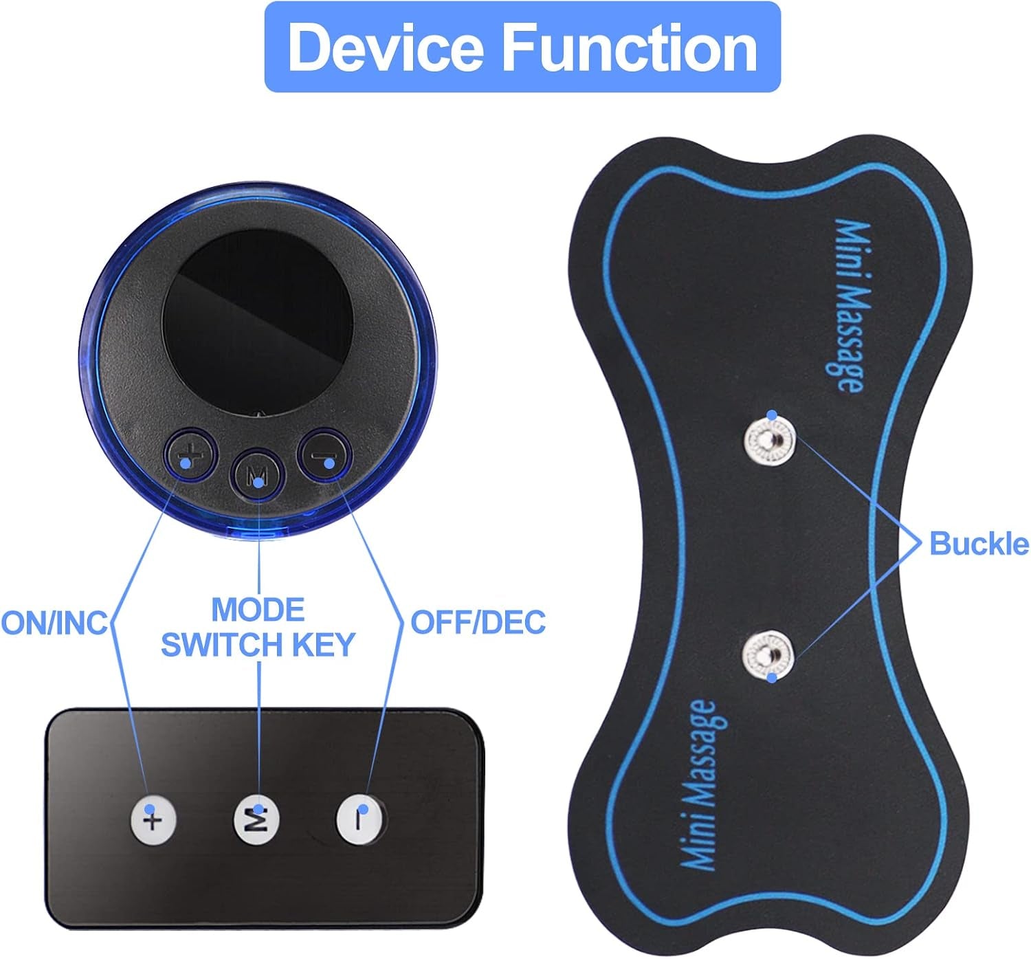 2PCS Mini Neck Massager, Body Massage & Cervical Massagers, Whole Body Massager, Shoulder Electric Massagers, Ratigue Relief for Arms, Neck, Back, Waist, and Legs | 6 Patches | Remote Control