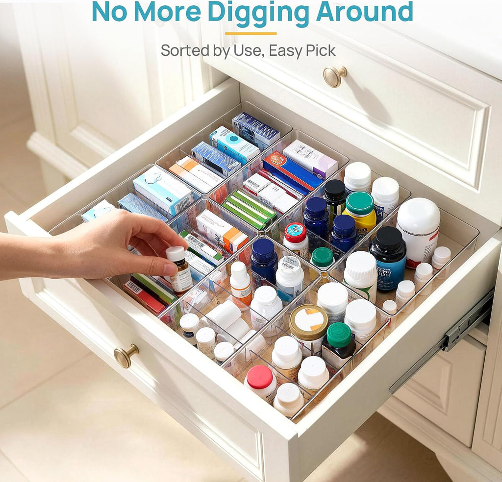 Food Storage Organizer Bins, Clear Plastic Bins for Pantry 4 Pack