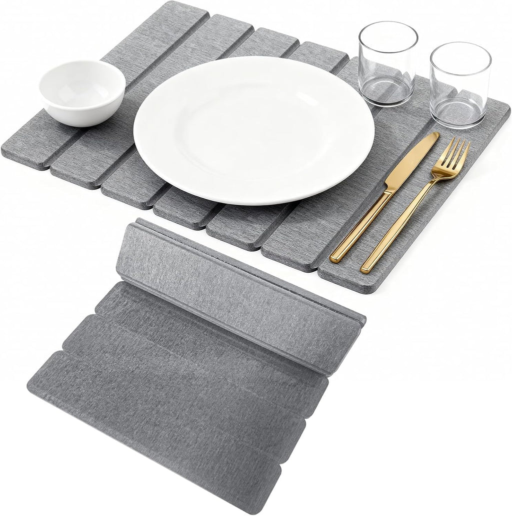 40X30Cm Stone Drying Mat for Kitchen Counter (Dark Grey)