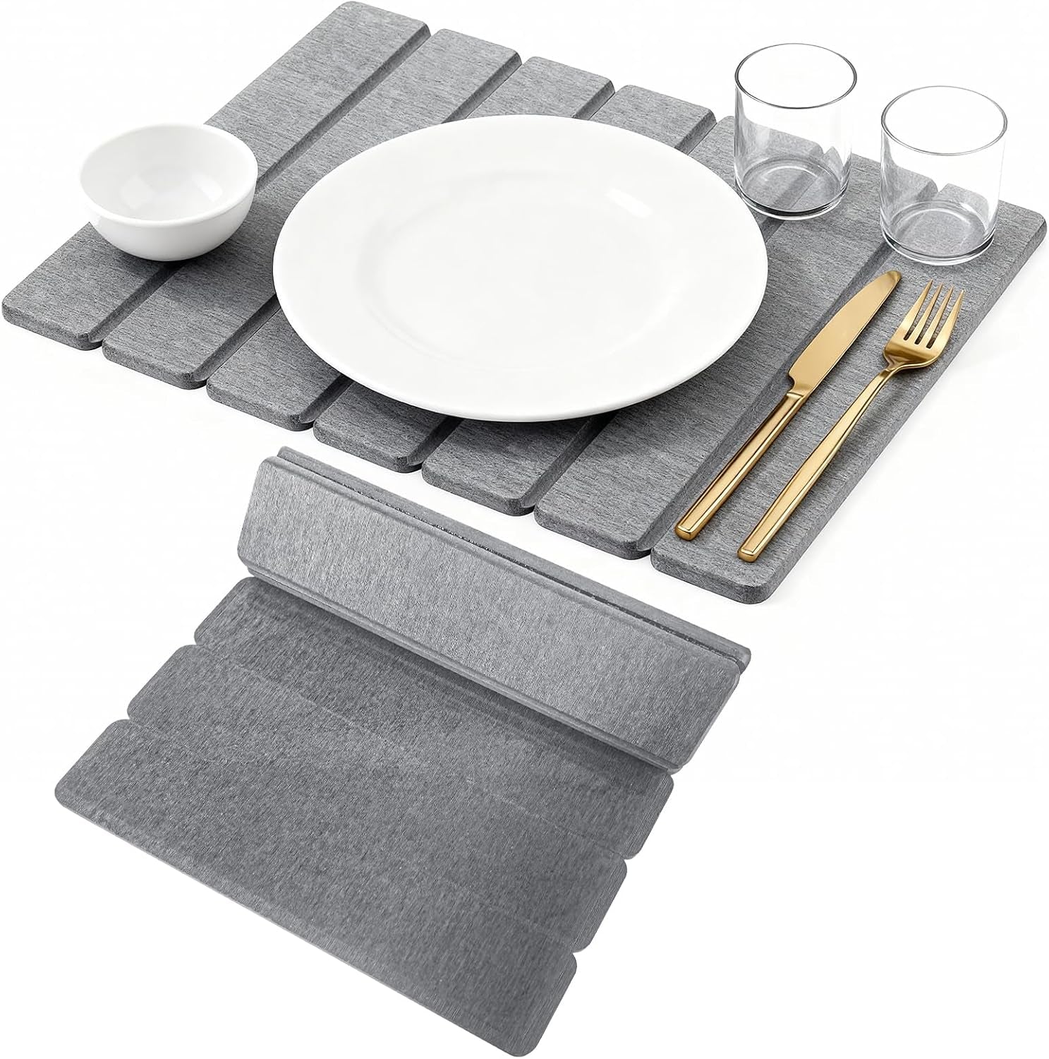 40X30Cm Stone Drying Mat for Kitchen Counter (Dark Grey)