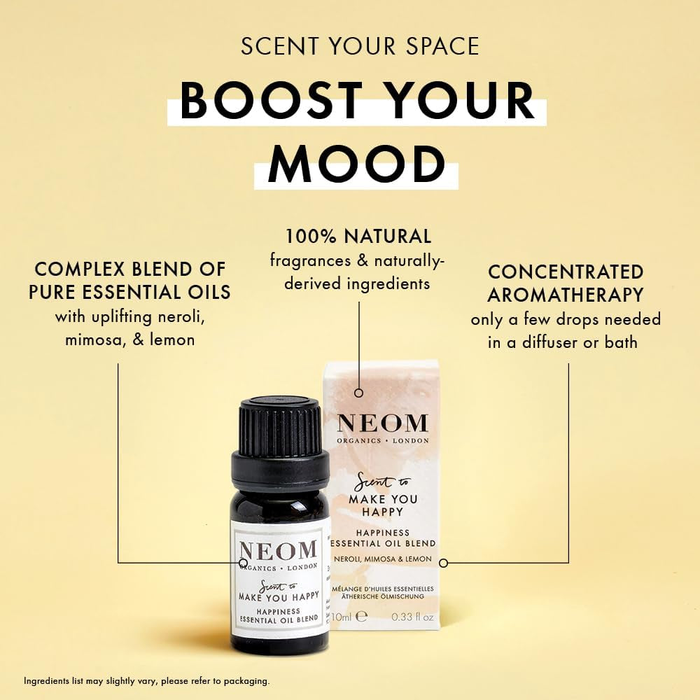 - Happiness Essential Oil Blend, 10Ml | Neroli, Mimosa & Lemon | Scent to Make You Happy Range