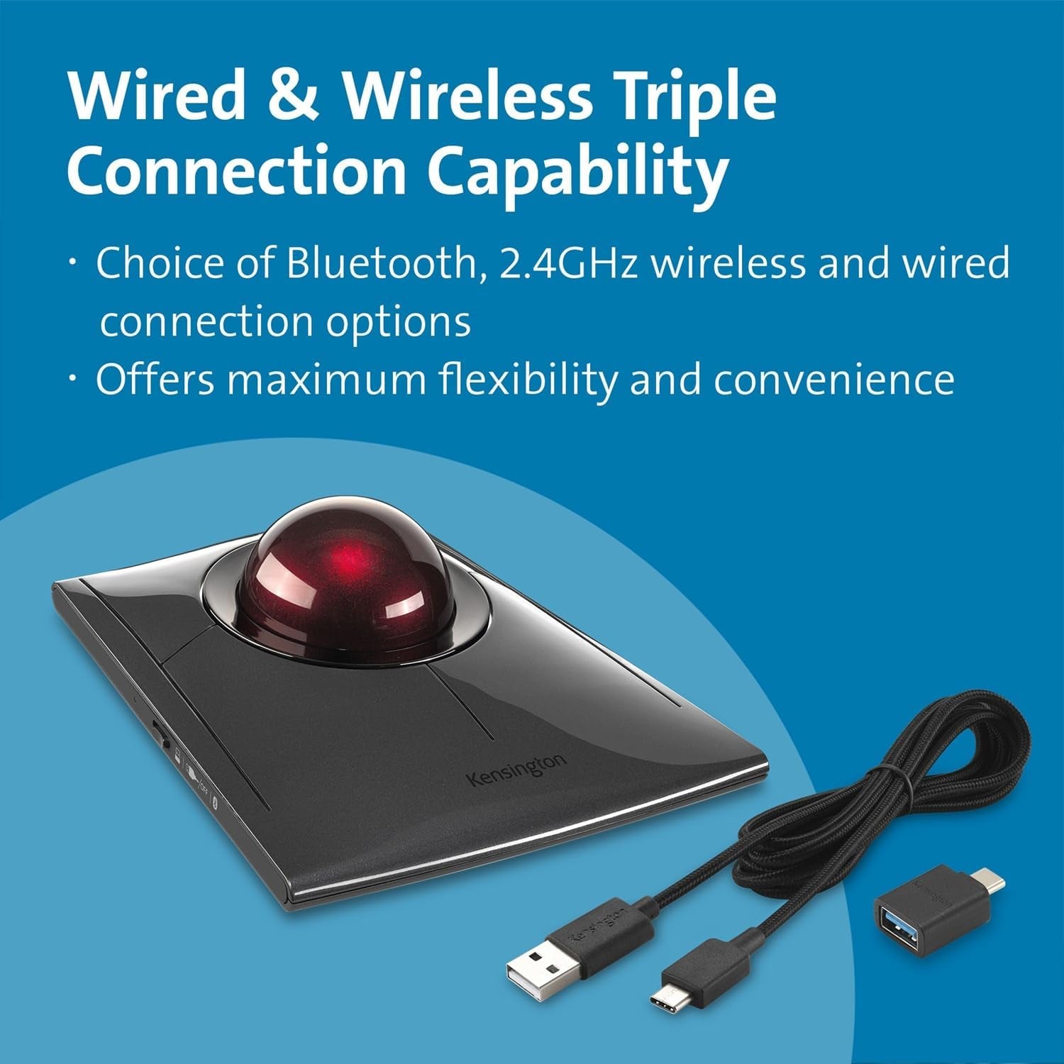 Slimblade Pro Bluetooth Wireless Rechargable Ergonomic Trackball