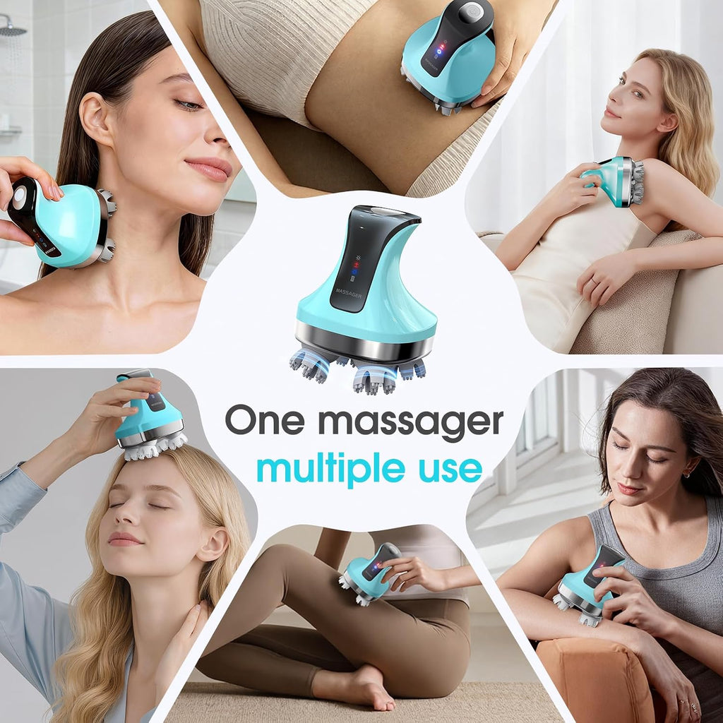 Deep Tissue Electric Head Massager, Cordless Waterproof Scalp Massager