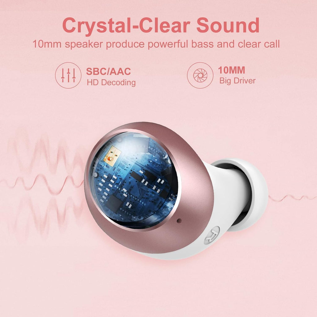 Wireless Earbuds,Bluetooth 5.3 Headphones 2025 Bluetooth Headphones in Ear with 4 ENC Mic, Wireless with LED Display, IP7 Waterproof Headset, 128H Bluetooth Headset, Touch Controls, USB-C
