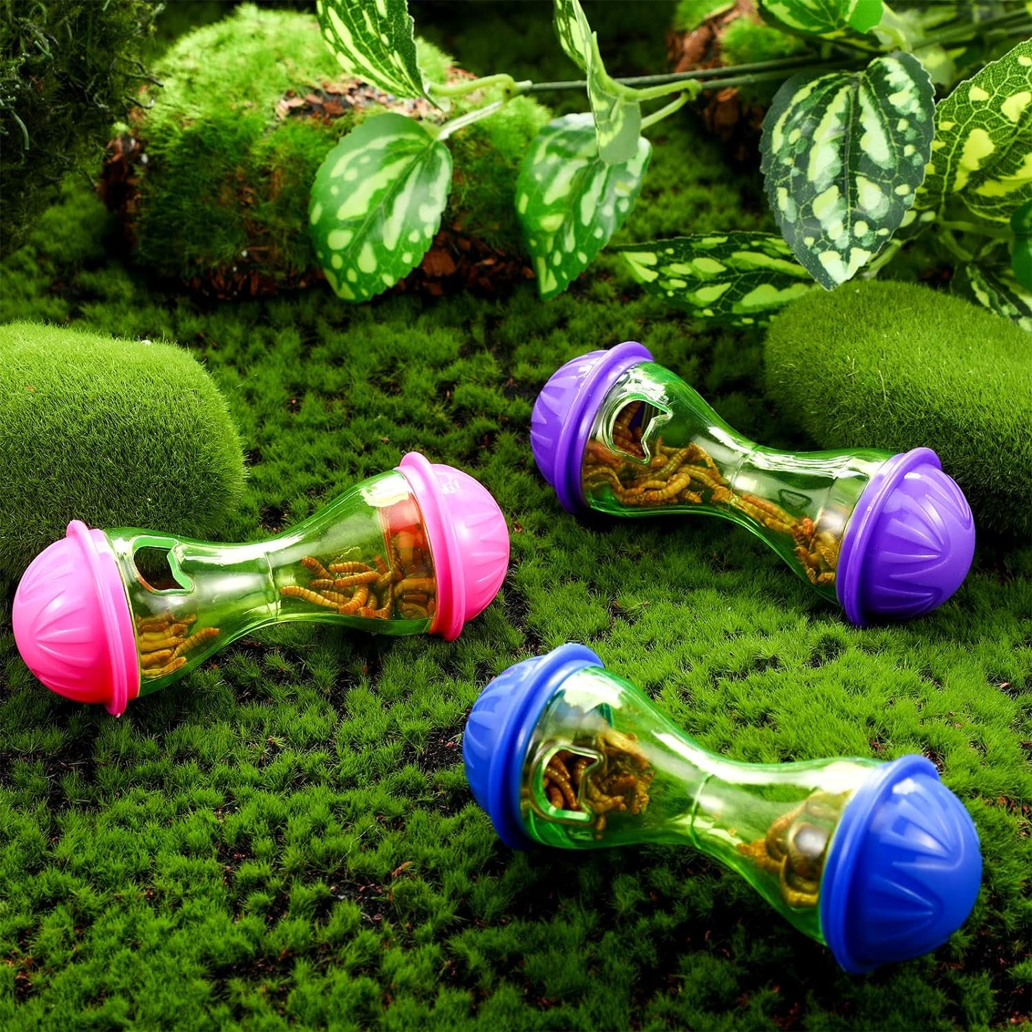 Bearded Dragon Toys (3Pcs) - Reptile Enrichment Ball Accessories, Food Toys, Transparent Design, Pet Tank Decor, Lizard Gecko Small Animal Habitat Terrarium