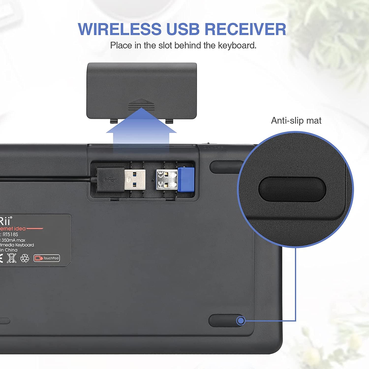 Wireless Keyboard with Touchpad, RT518S Bluetooth Keyboard Dual Mode Backlit Multimedia Keyboard Rechargeable for Android TV Box,Pc,Tablets,Smart TV, HTPC, Iptv,Windows