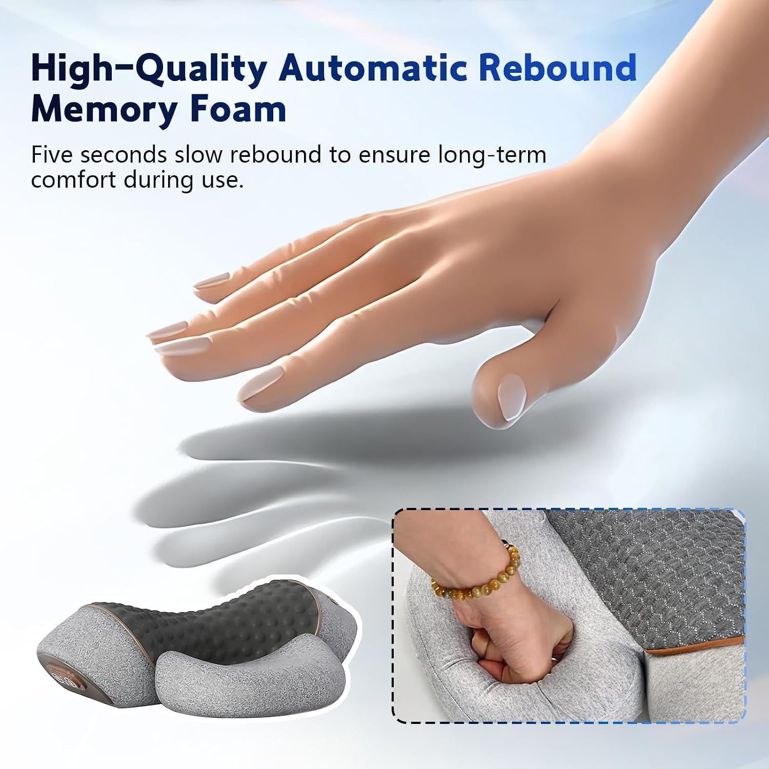 3 in 1 Neck Massager, 2026 New Heated Massage Neck Pillow, Cervical Traction Bed Back Pillow Sleeping, Deep Massage and Relaxation, Ergonomic Design